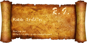 Rabb Irén névjegykártya